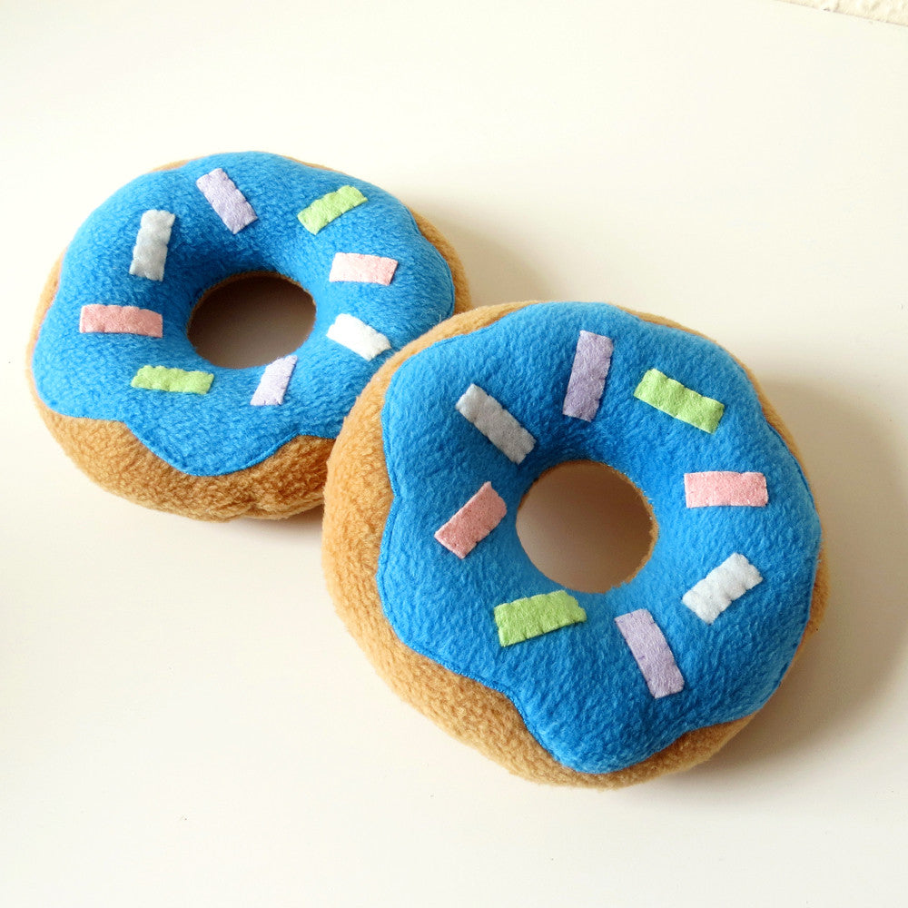 Blue Panda Donut Plush, Novelty Throw Pillow (13 inches)